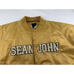 Vintage Sean John Golden Tan Bomber Jacket Men's Size 5XL